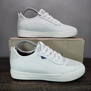 Vessi White Low-Top Knit Sneakers
